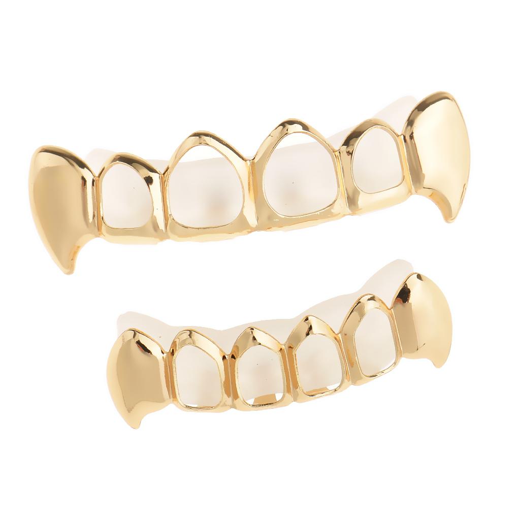 18K Gold Plated Grills Rapper Teeth Grill Bling Hip Hop Halloween eBay