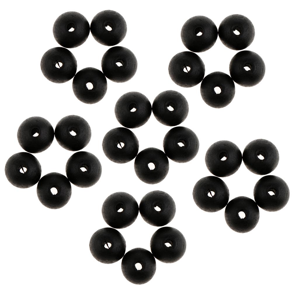 30pcs Small Round Wood Beads Spacer 14mm Spacer Balls With Hole Diy 