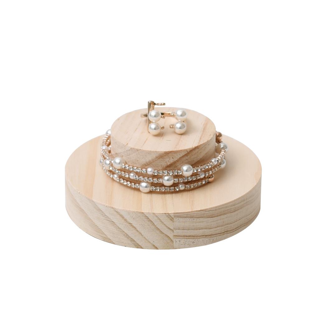 Round Unfinished Unpainted Wood Bracelet Earrings Jewelry Display Organizer