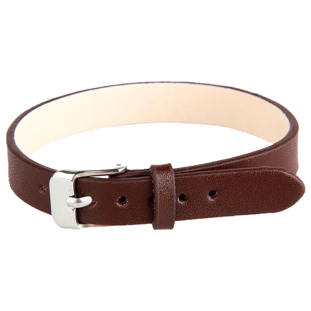 Fashion Cow Leather Wristband Cuff Bracelet Bangle Charm Women Jewelry Brown