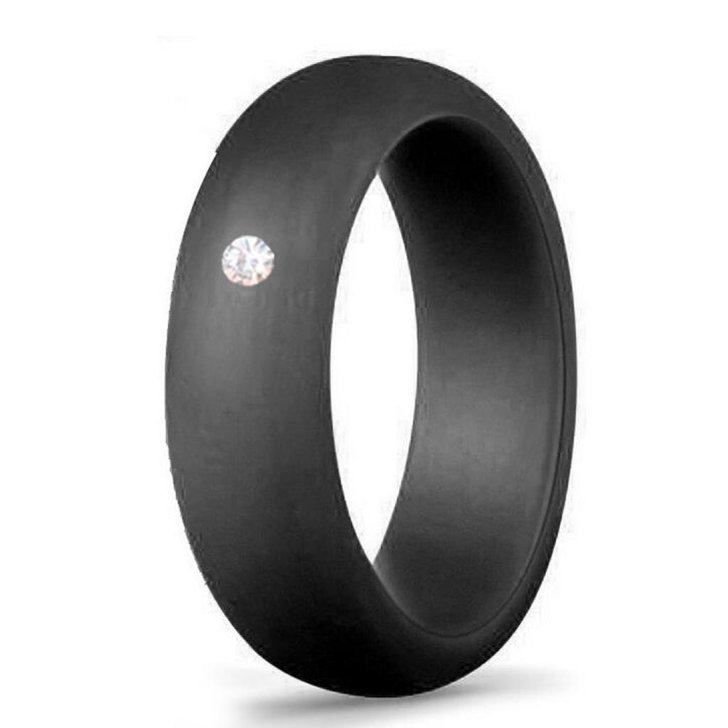 10pcs Silicone Finger Ring Marriage Wedding Band with Crystal Rhinestone 5