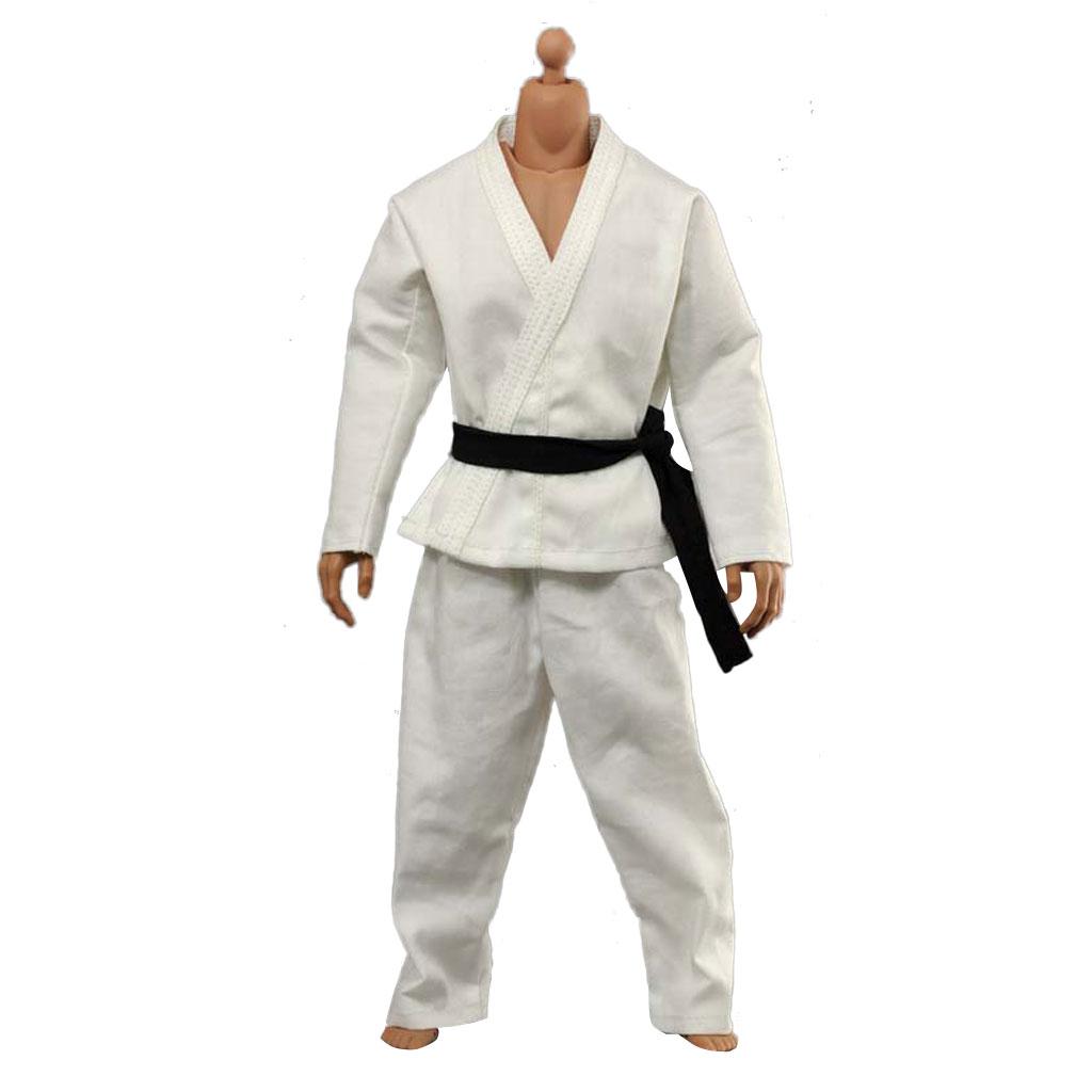 1/6 White karate Judo Suit Training Wu Shu Clothes Fit 12"