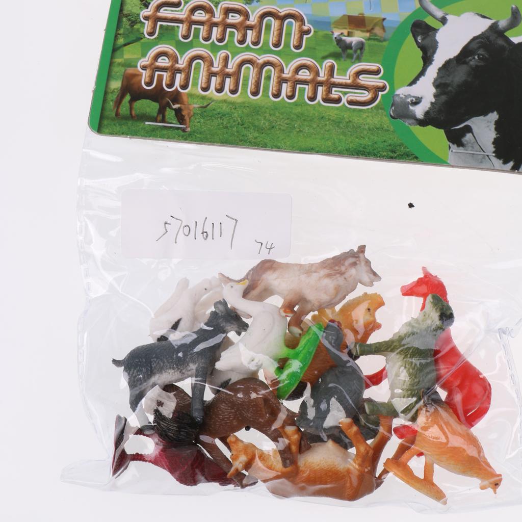 24Pcs Plastic Wild Animals Model Figures Playset Kids Educational Toys