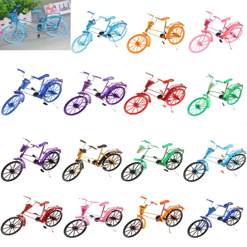 1:10 Aluminum Bike Models Bicycle with Basket Handicraft Toy