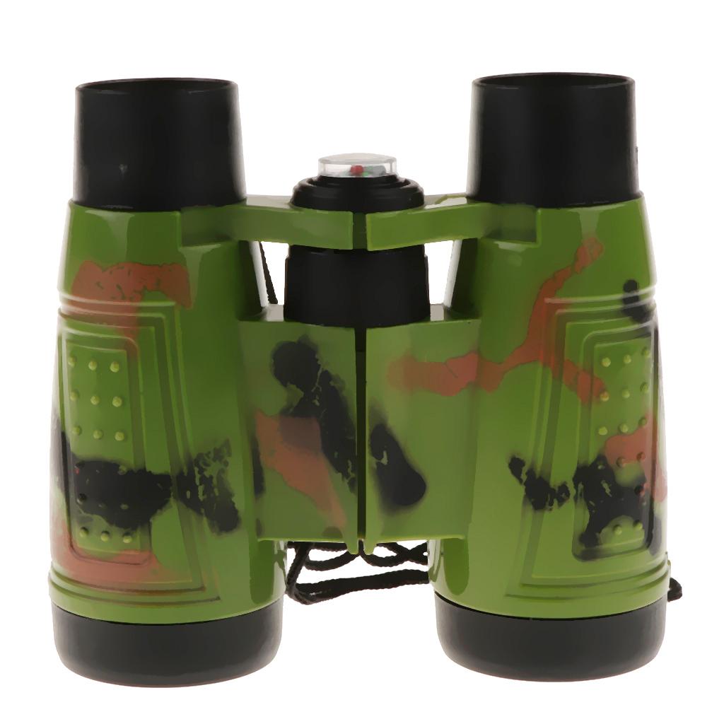 6x30 Kids Binoculars Detective Toy w Strap & Compass Kid Sightseeing Birdwatching Wildlife Outdoors Scenery Indoors Pretend Play Props Gifts