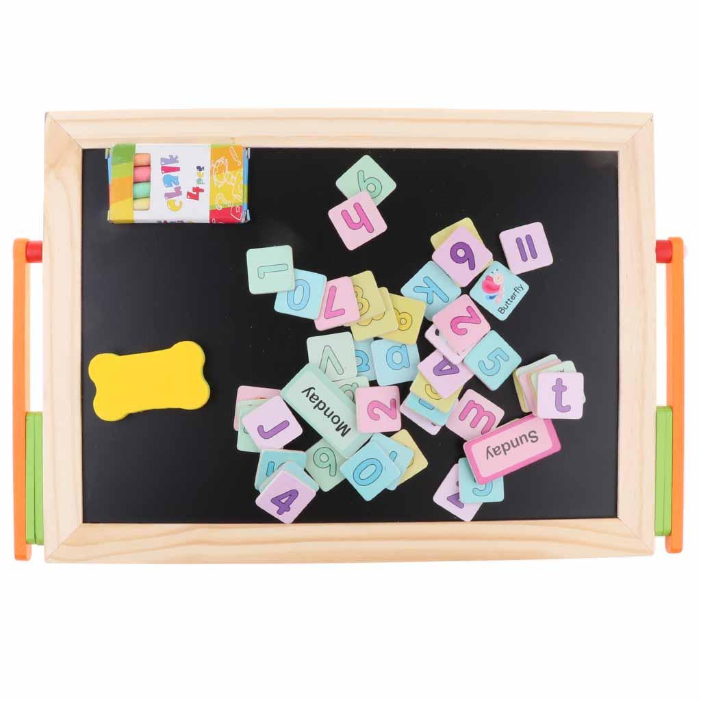 Kids Double Sided Wooden Assembly Learning Painting Board Educational Toys