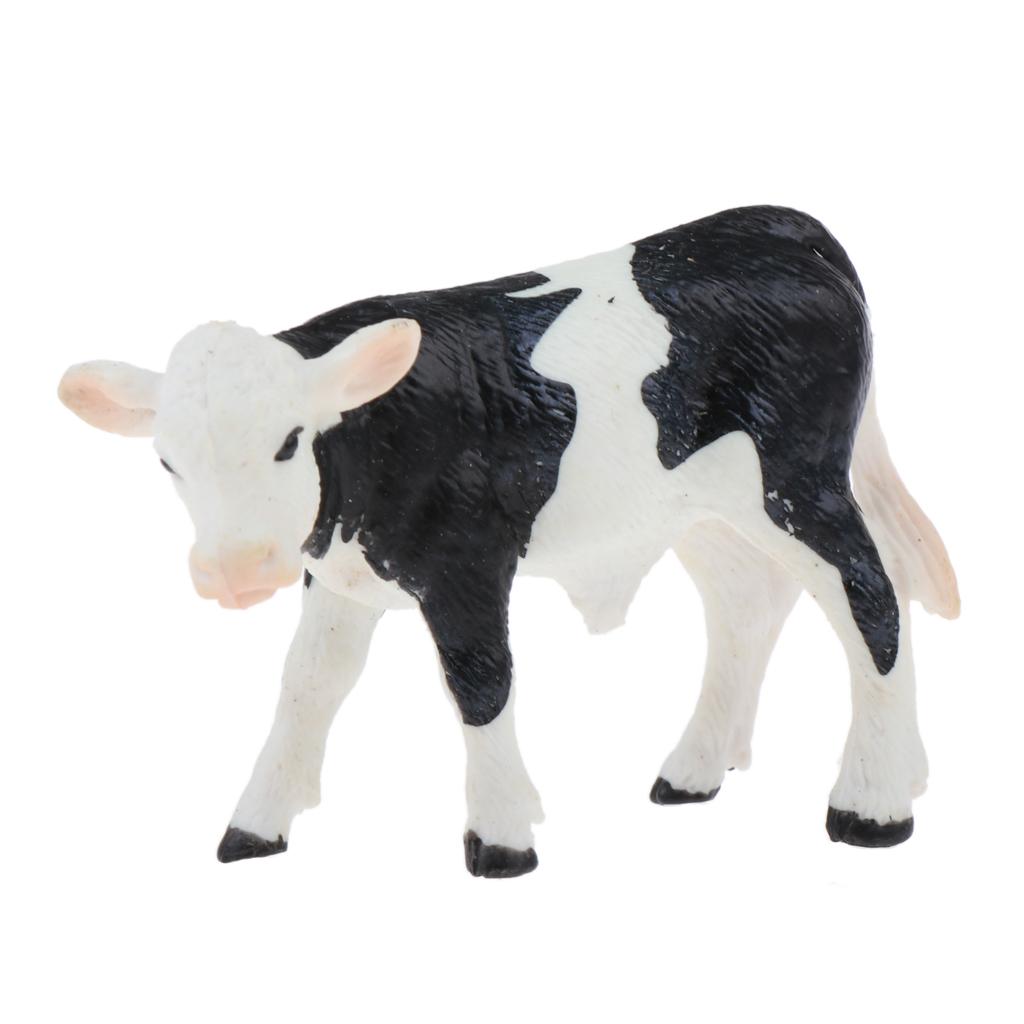 Simulation Farm Animal Figure Collectibles Kids Toys Black Spot Calf