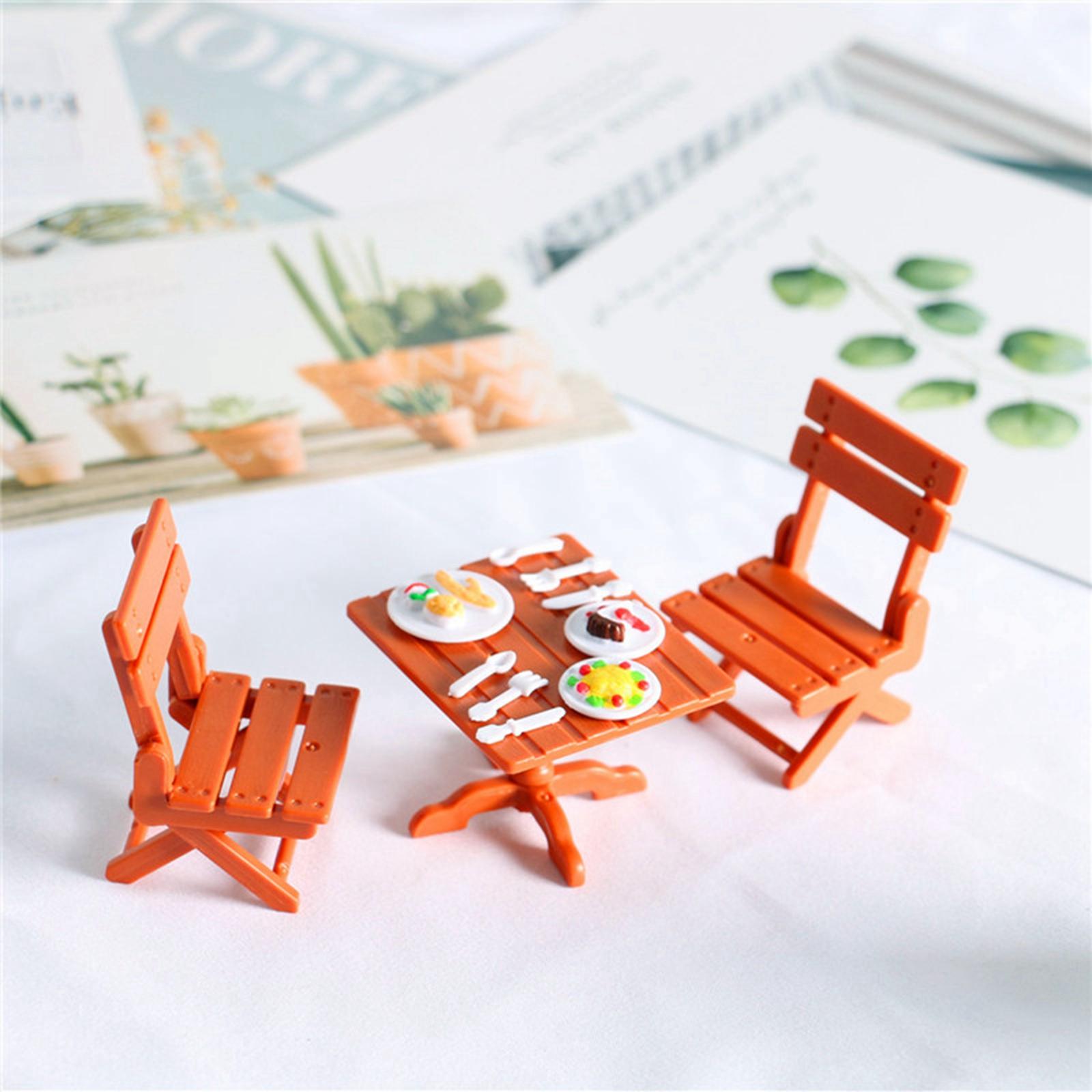 Miniature Beach Table Chair Set Pretend Play 1:12 Toys
