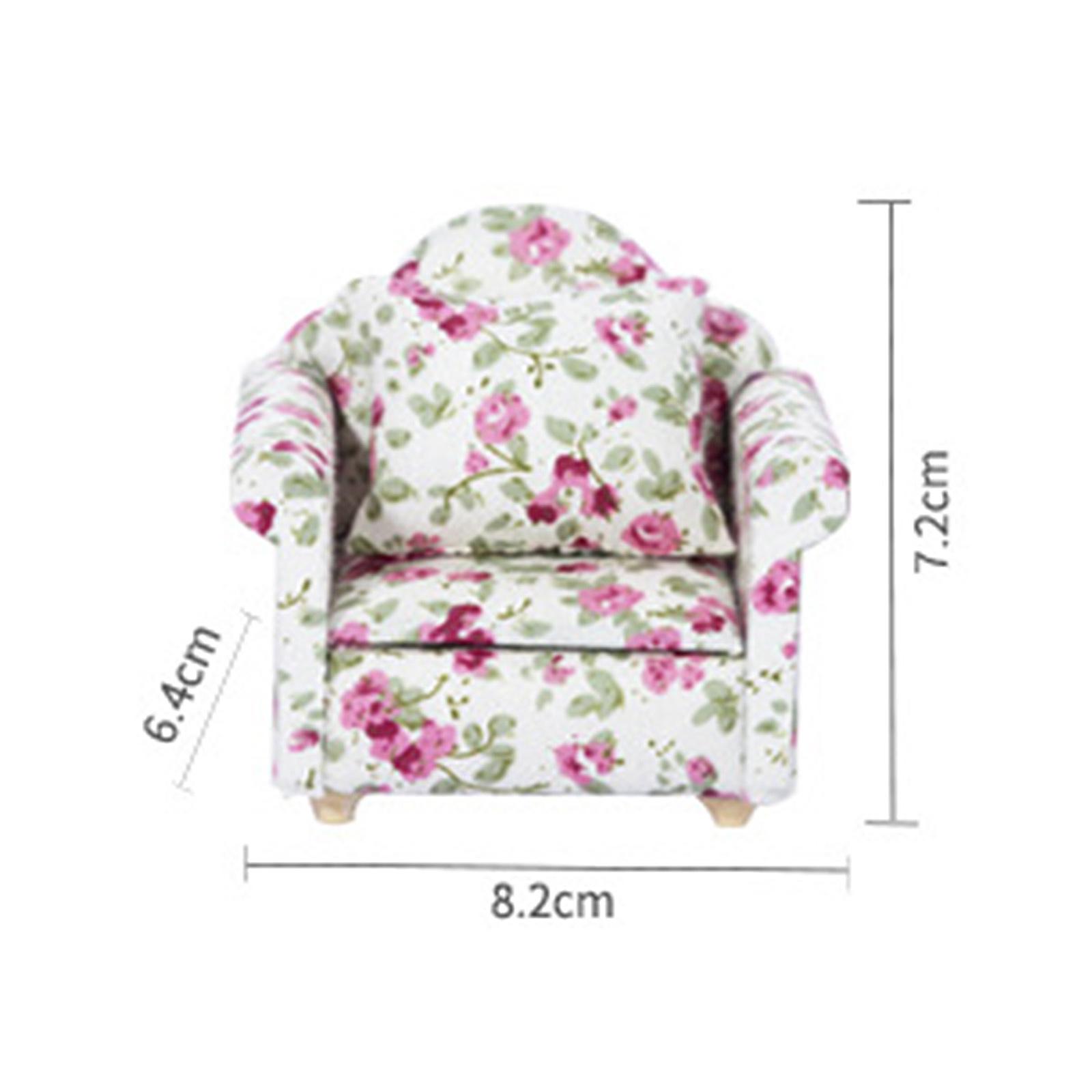 2x1:12 Simulation Sofa Furniture Scenery Dollhouse Home Oranments Single Sofa