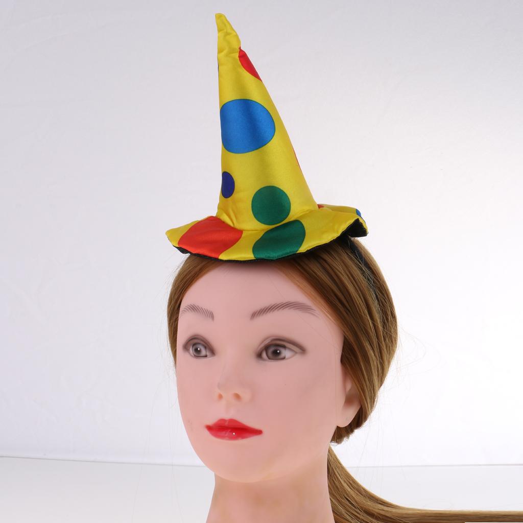 Polka Dot Clown Hat Headband Jester Hairband Kids Adult Party Supplies