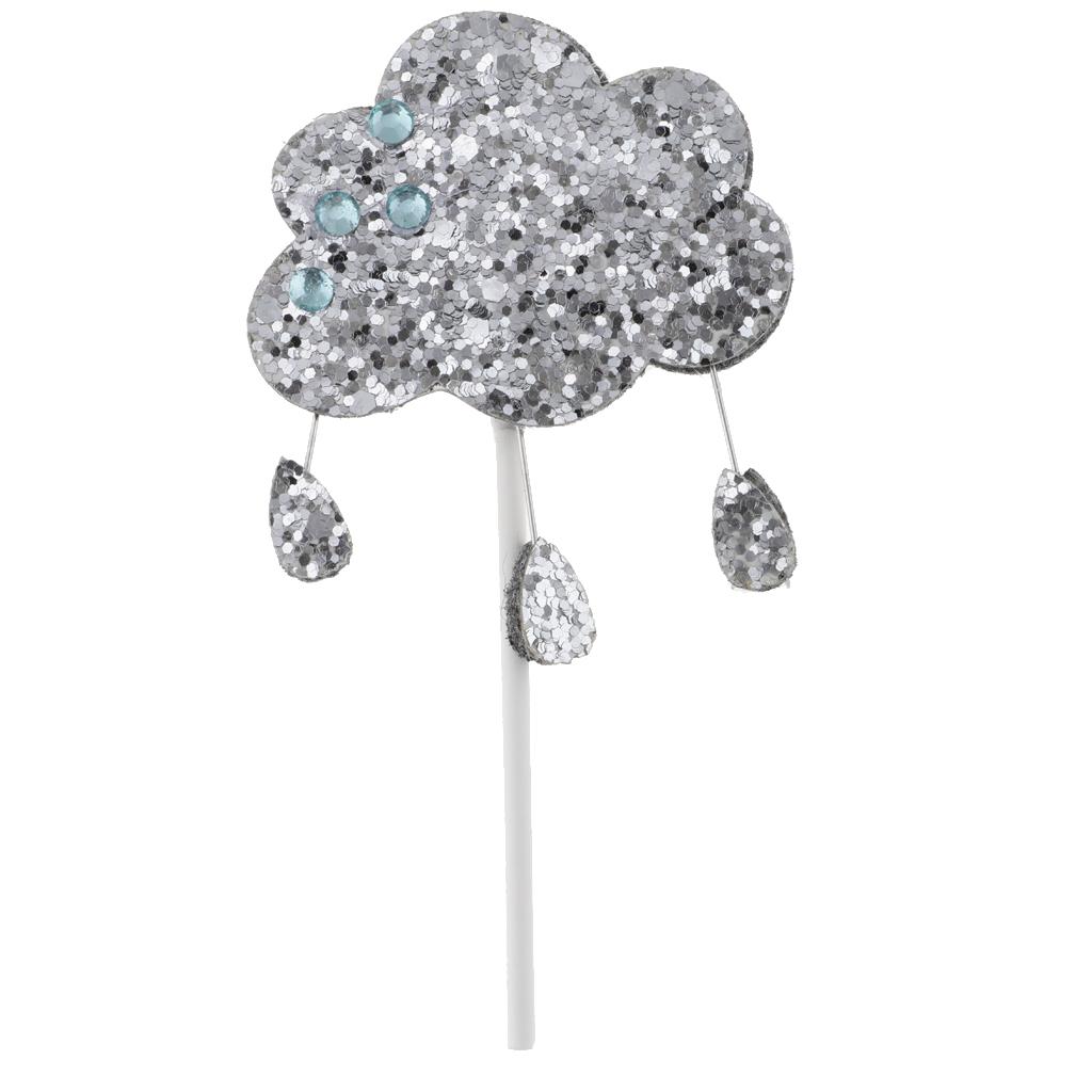 6 Pieces Glitter Rainy Cloud Cake Topper Birthday Party Cupcake Picks