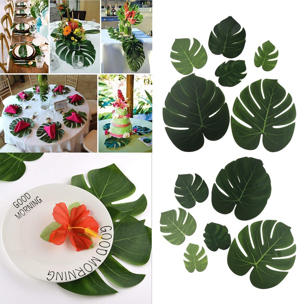 Hojas Artificiales Flores Hawaiano Fiesta Mesa Pared Decoración 