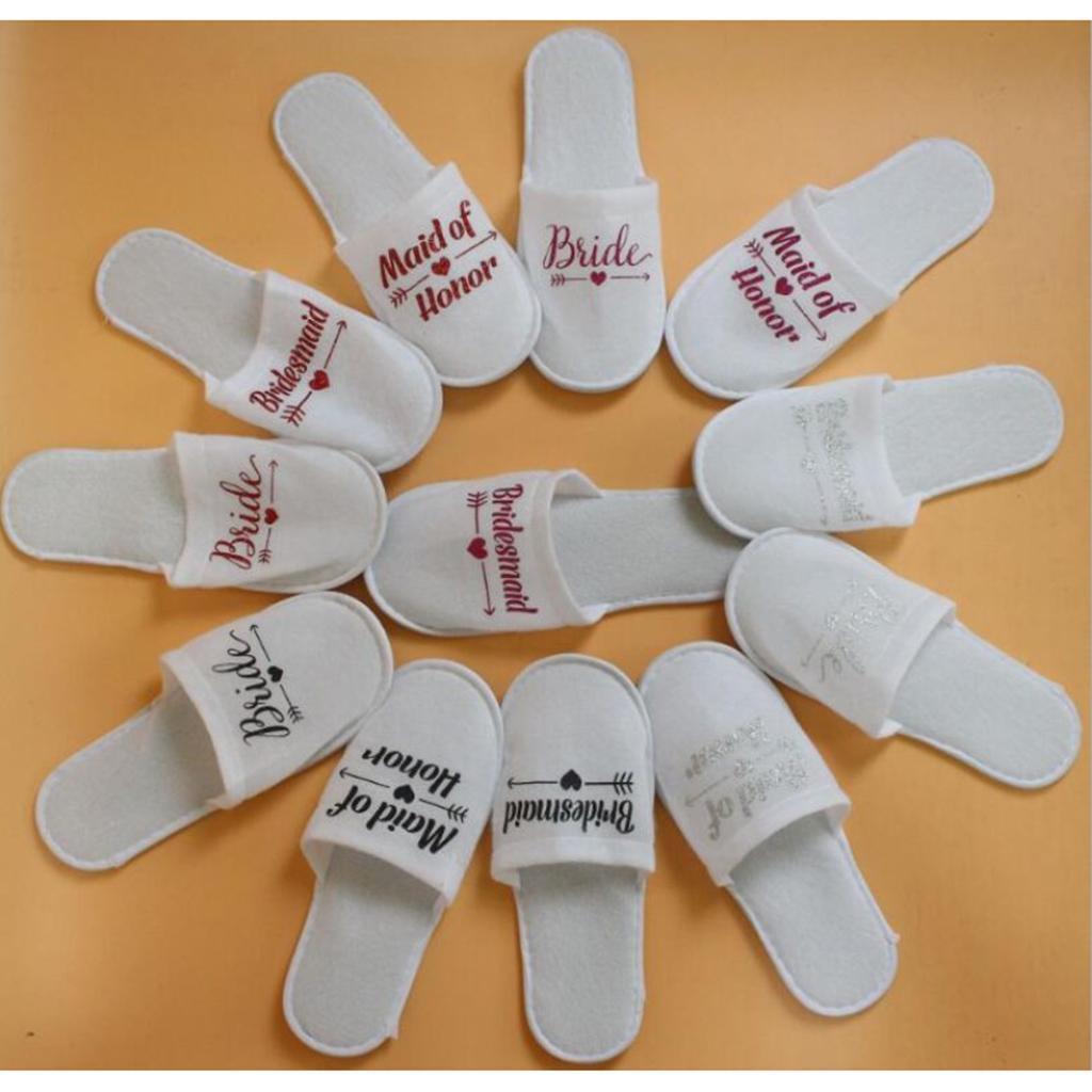 2xWedding Party Slippers Gold