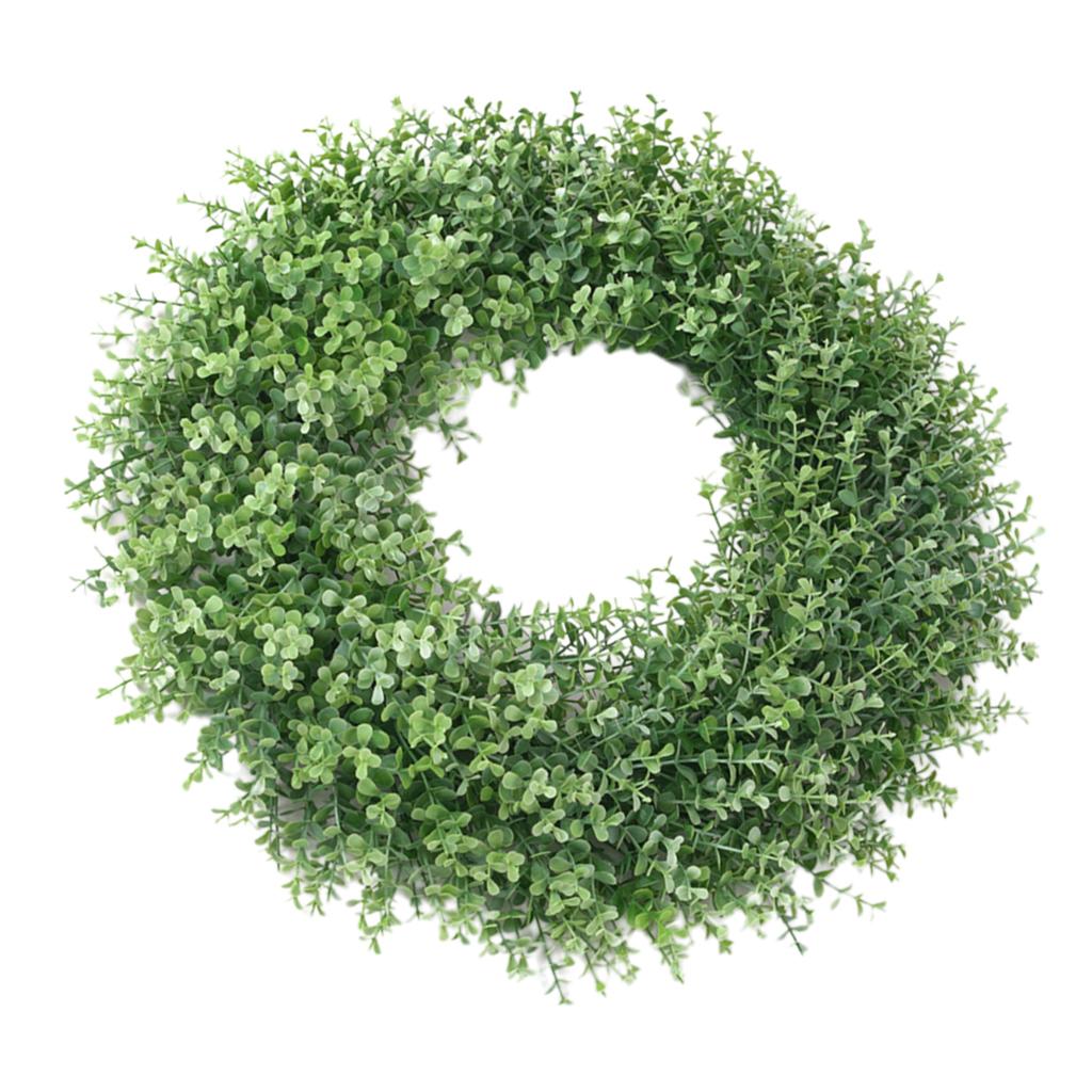 Greenery Garlands Artificial Eucalyptus Leaves Hanging Wreath White Green