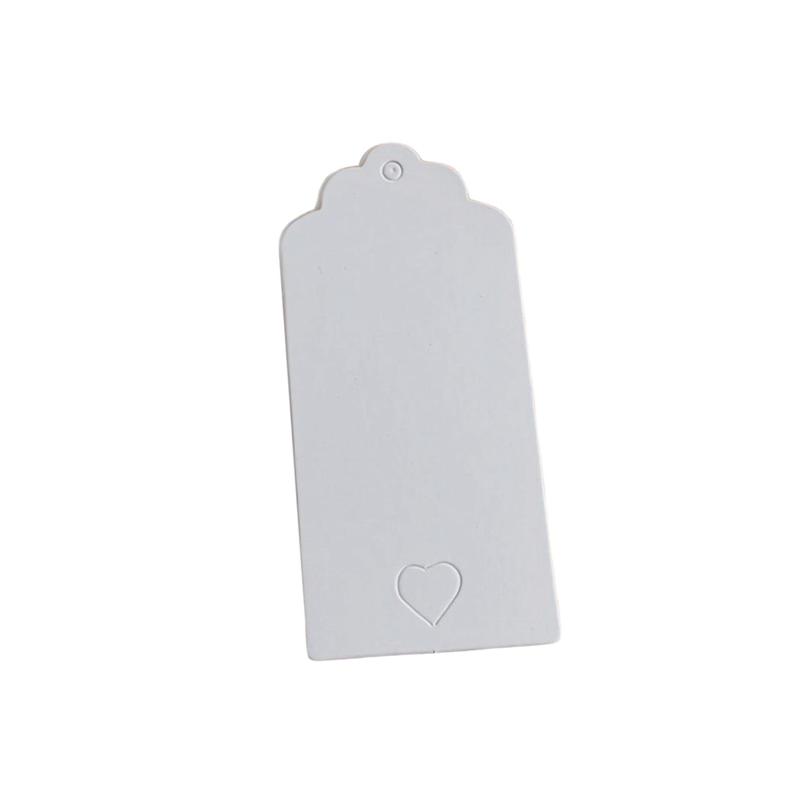 100x Heart Hollow Labels Rectangle Tear Resistant Practical for party White