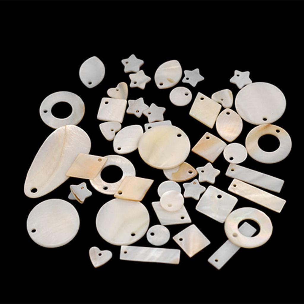 24 Pieces Natural Shell Charm Beads Jewelry Findings Accessories