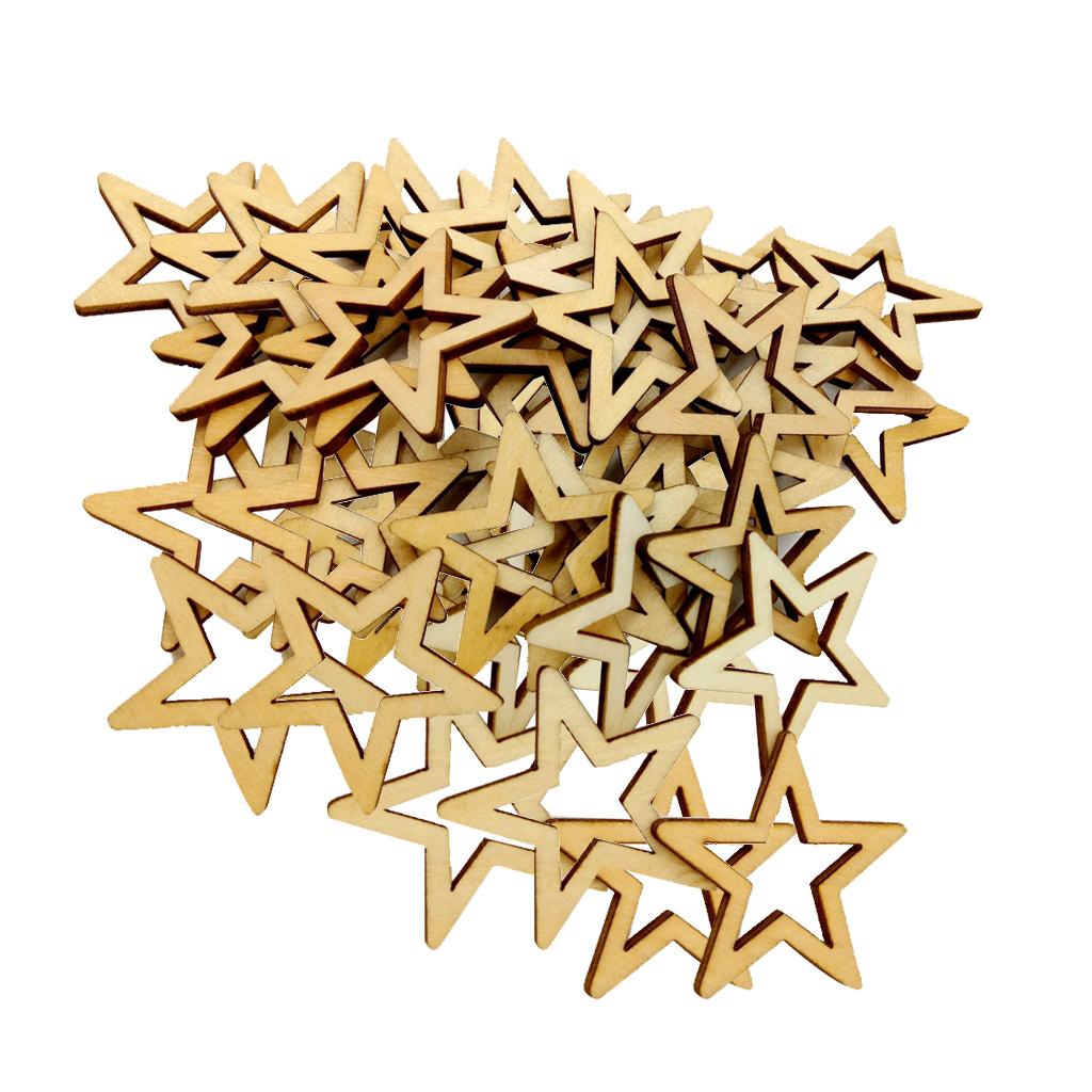 Wooden Star Embellishments 30mm