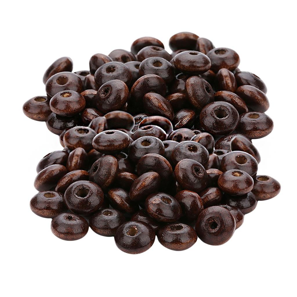 200Pcs Natural Wooden Beads Abacus Spacer Loose Beads Spacer Jewelry Making
