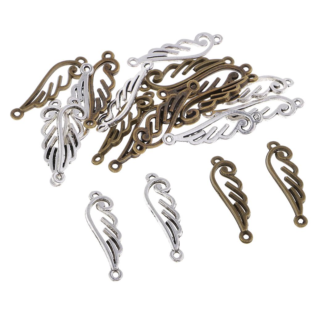 20 Pcs Mixed Hollow Angel Wing Charms Pendants Bookmark DIY Necklace Jewelry