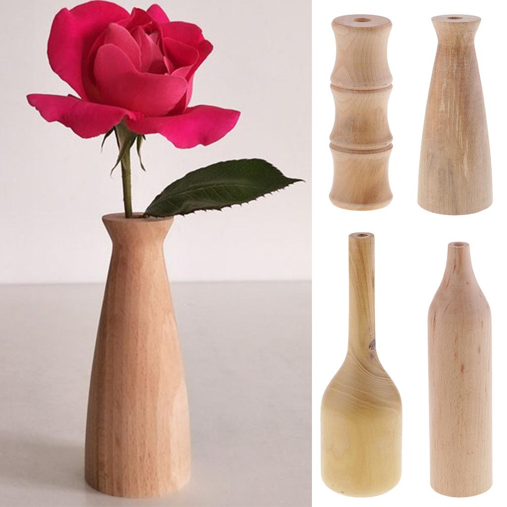Rustic Wooden Flower Vase Artificial Dried Flower Vase Home Party