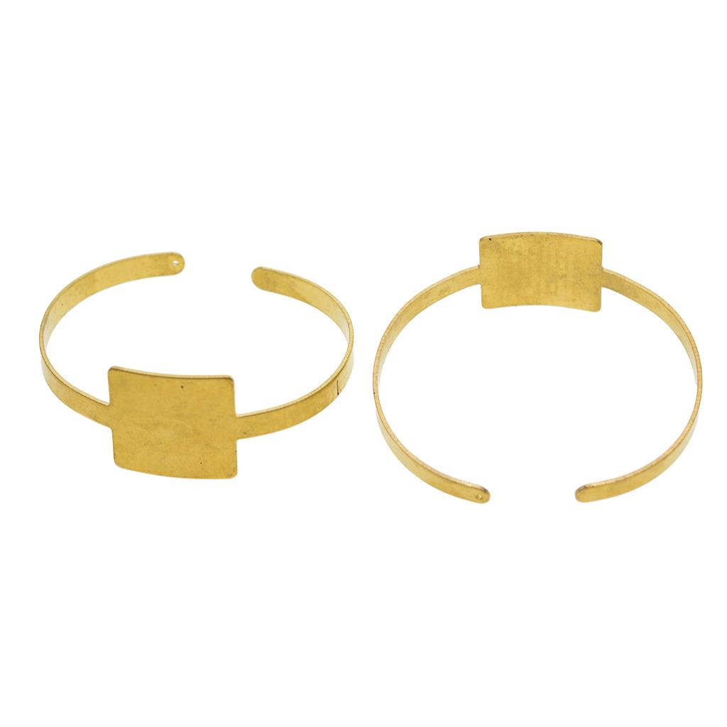 4pcs Cuff Tray Bezel Pad Blank Settings Bracelet Base For Jewelry Making 