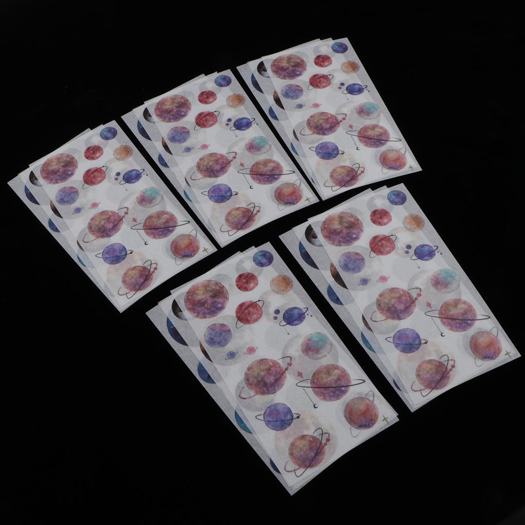 5Sheets PVC  Transparent Stickers Labels Self Adhesive Washi Stickers B