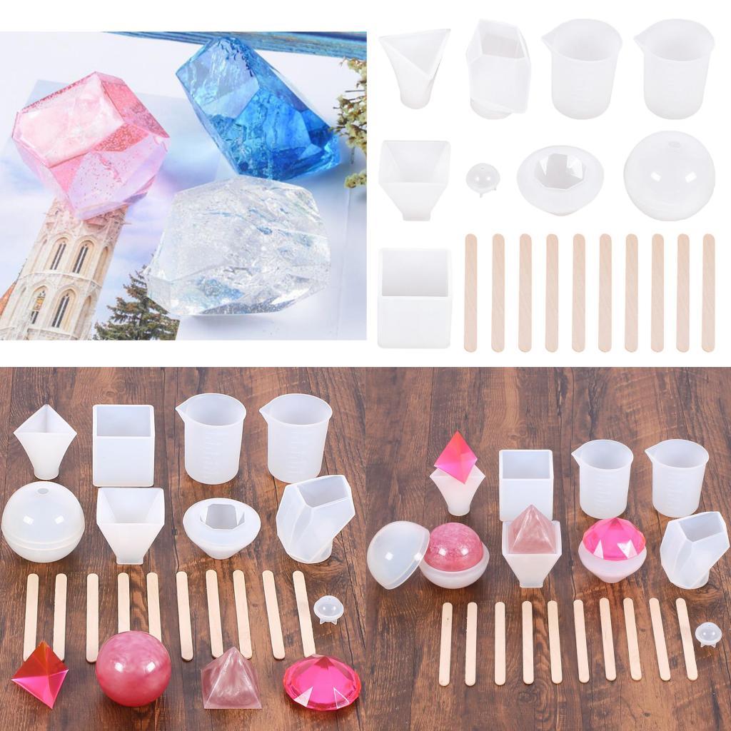 DIY Silicone Resin Casting Molds Tool Molds Measurement Cup Wood Sticks