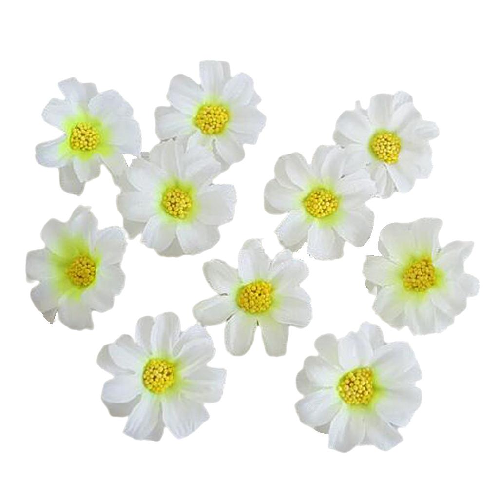 10 Pieces Artificial Flowers White