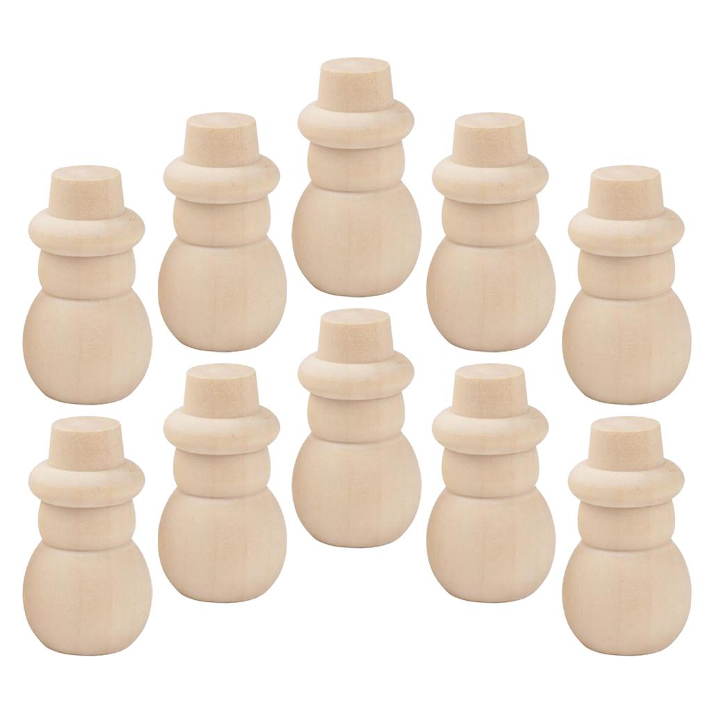 10Pcs Natural Blank Wooden Peg Doll Ornament Art Craft Kids Toy 30x16x53mm