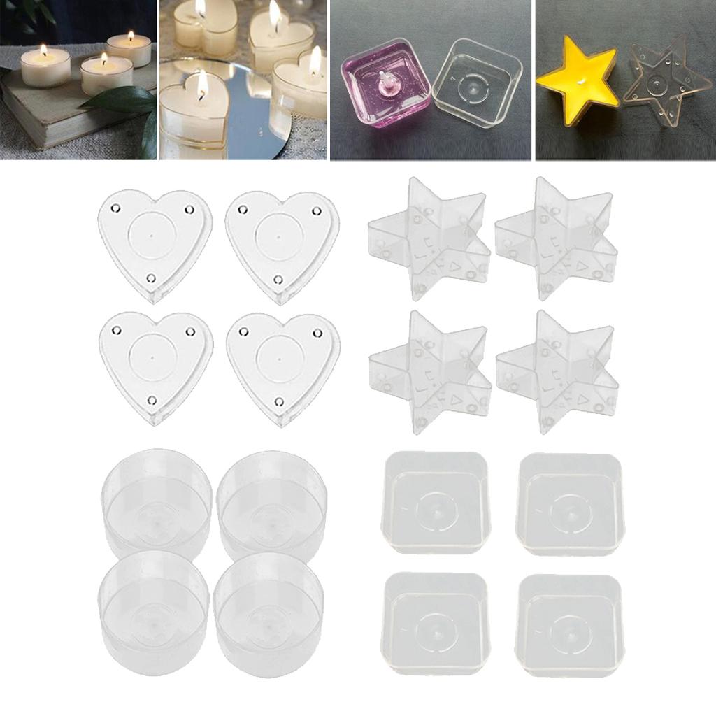 Empty Clear Plastic Candle Making Containers Mold Holder Heart Shape 20pcs