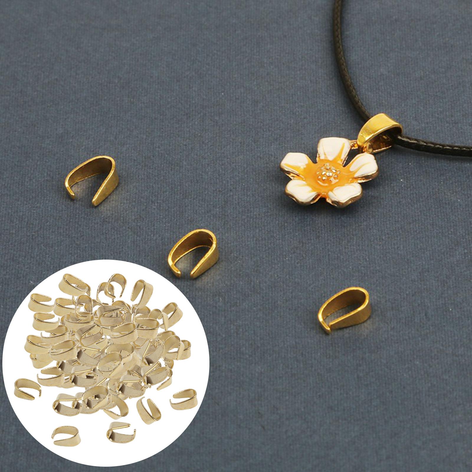 Pinch Bail Pendant Clips Clasps Buckle Findings for Jewelry Making gold