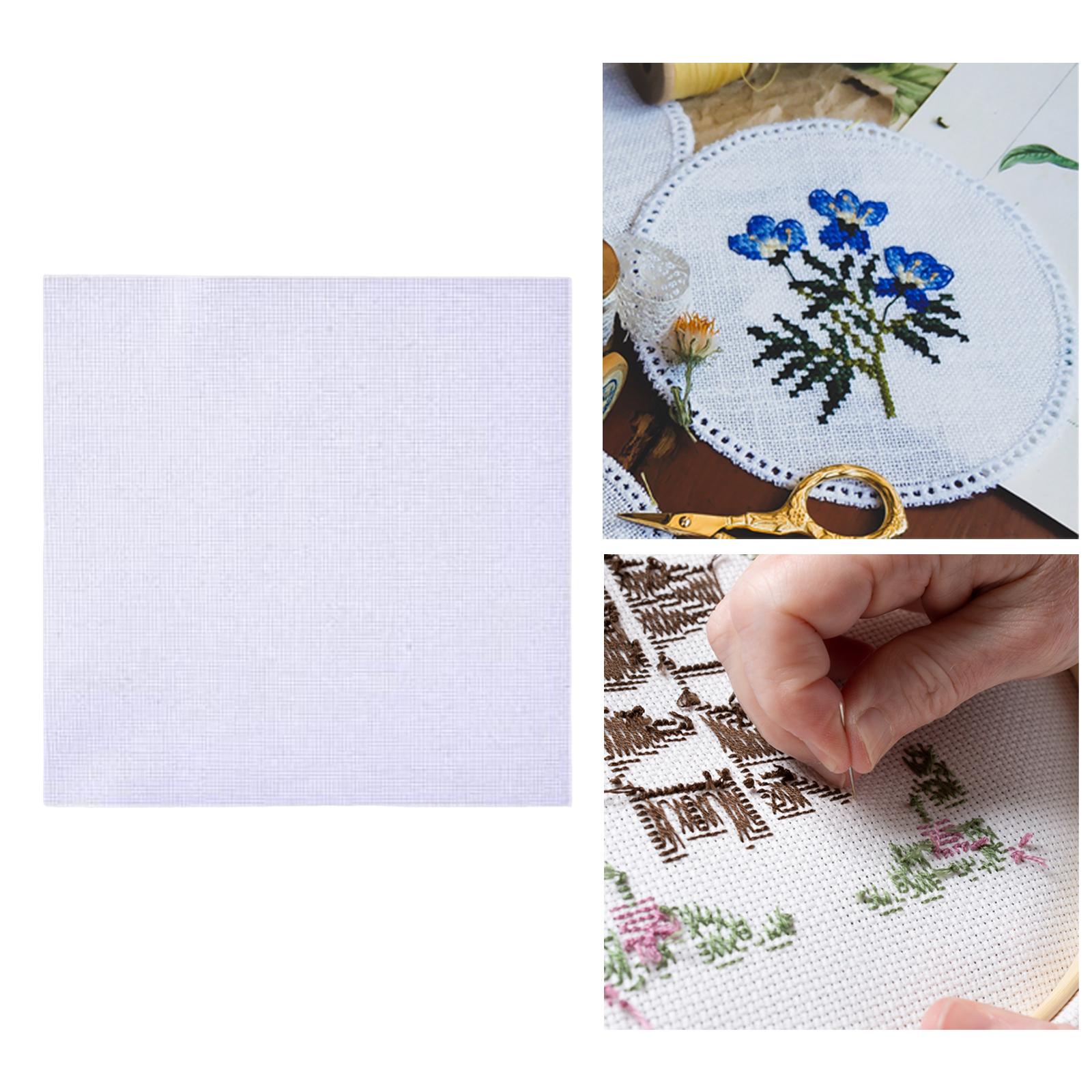 2xSewing Fabric Needlework Canvas Needlepoint White Crafts Cross Stitch Cloth 30cmx30cm