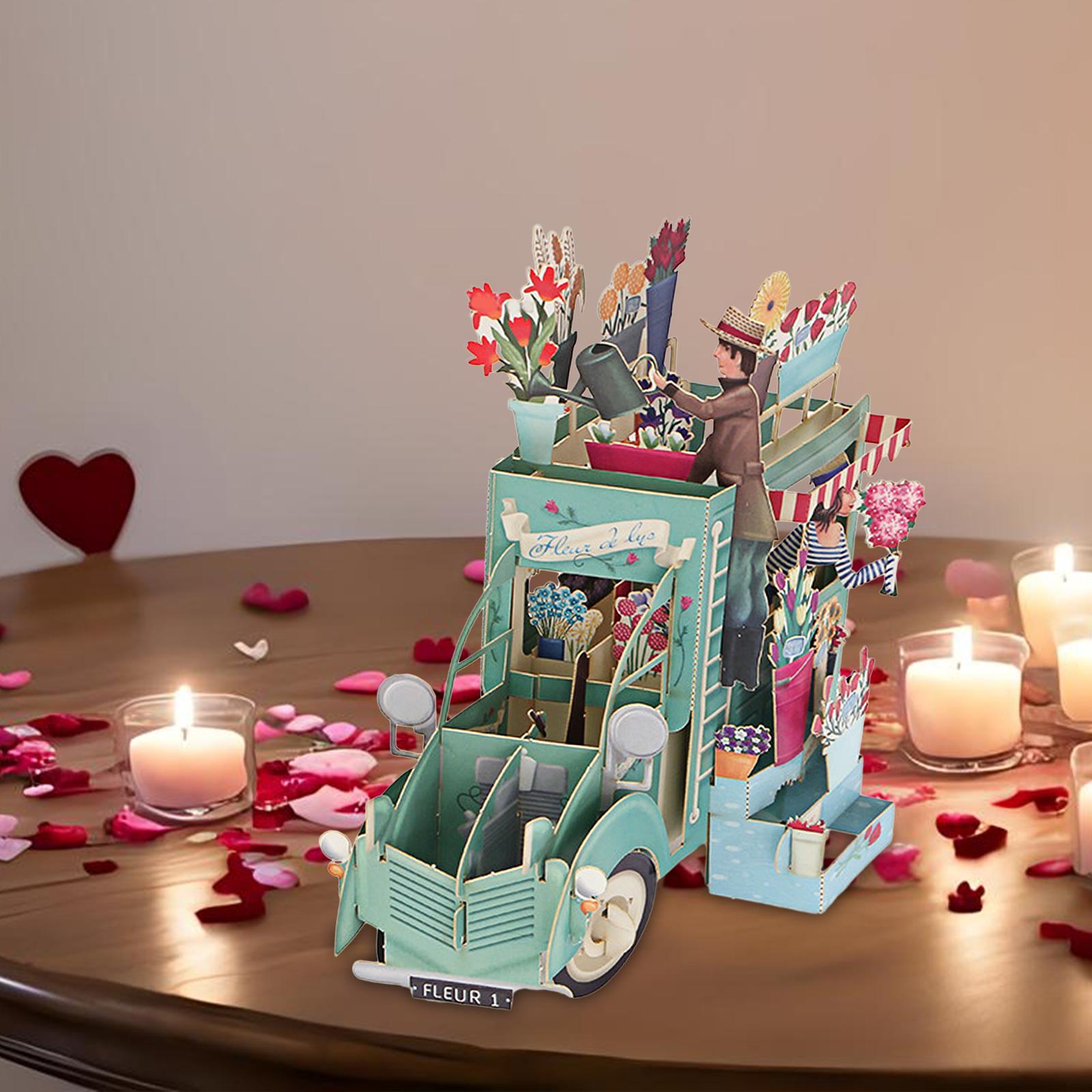 Valentines Cards Unique with Message Note for Wedding Birthday Green