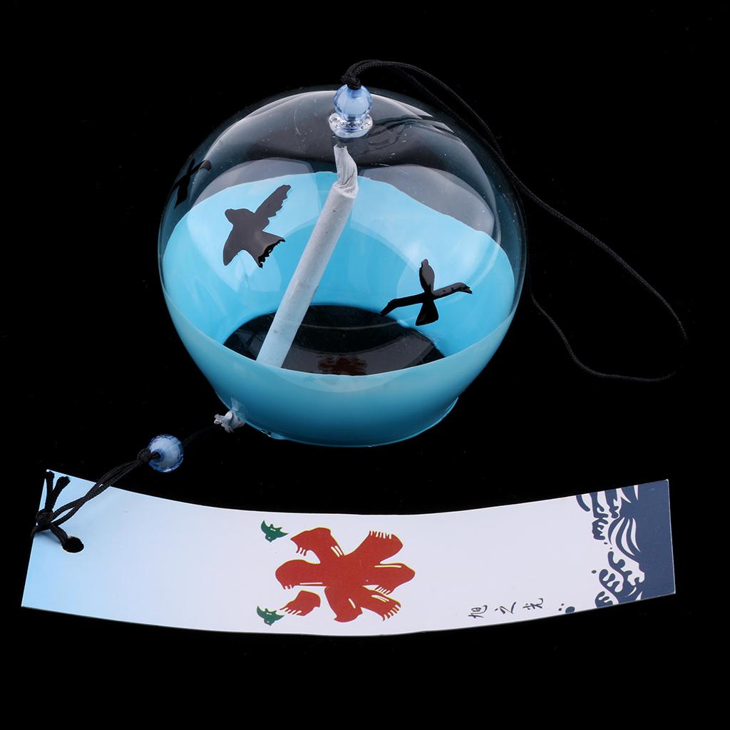 Japanese Style Glass Windchime Blessing Bells Room Hanging Wind Chimes