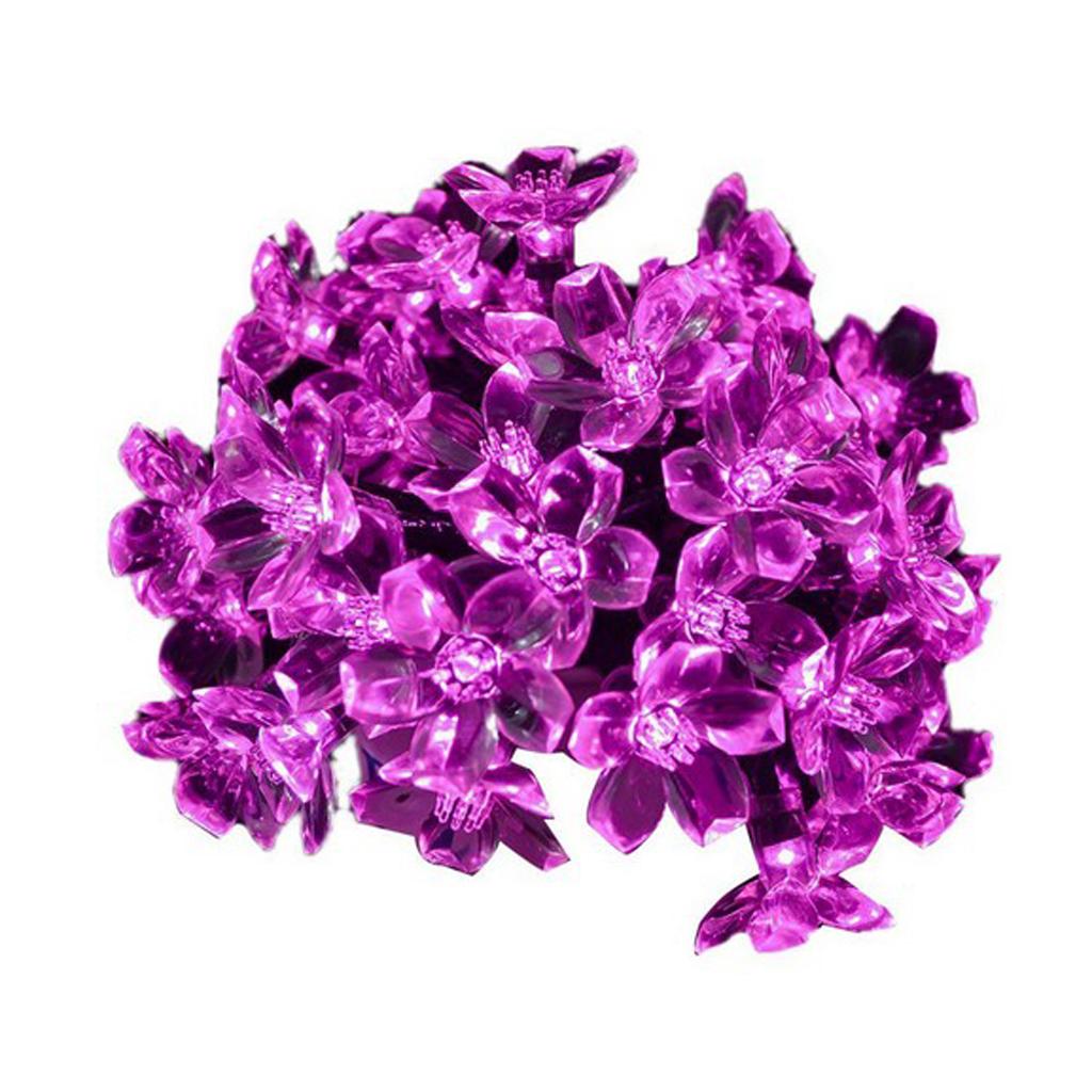 Outdoor Solar Powered 7m 50 LED String Lights Waterproof Lamp Pink