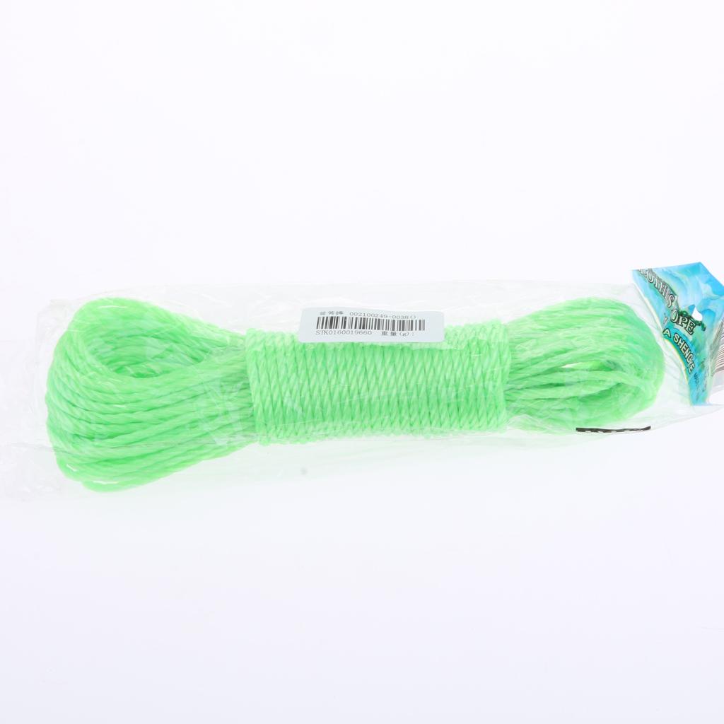 20m 10m Nylon Braided Rope for Camping Gardening Clothesline Green-20m