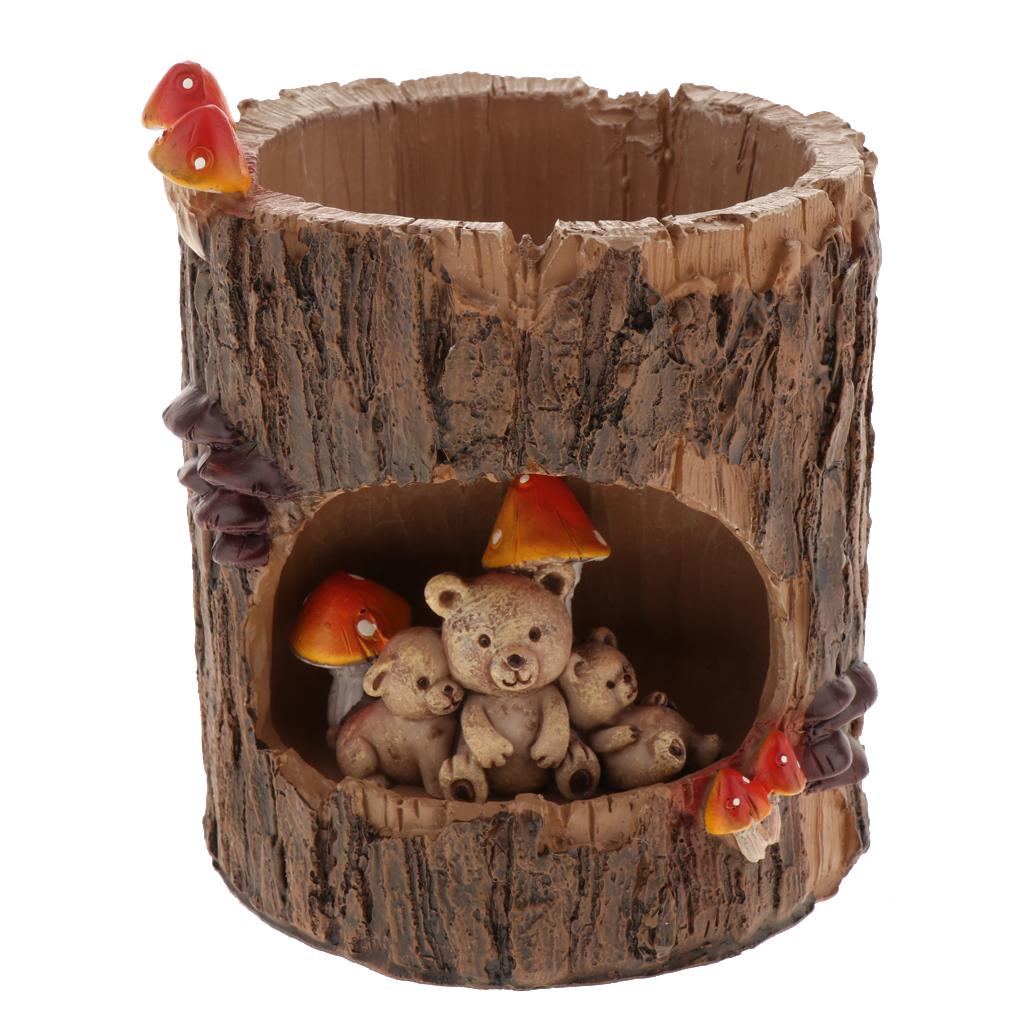 Resin Flowerpot Creative Succulent Planter Home Decoration Brown bears