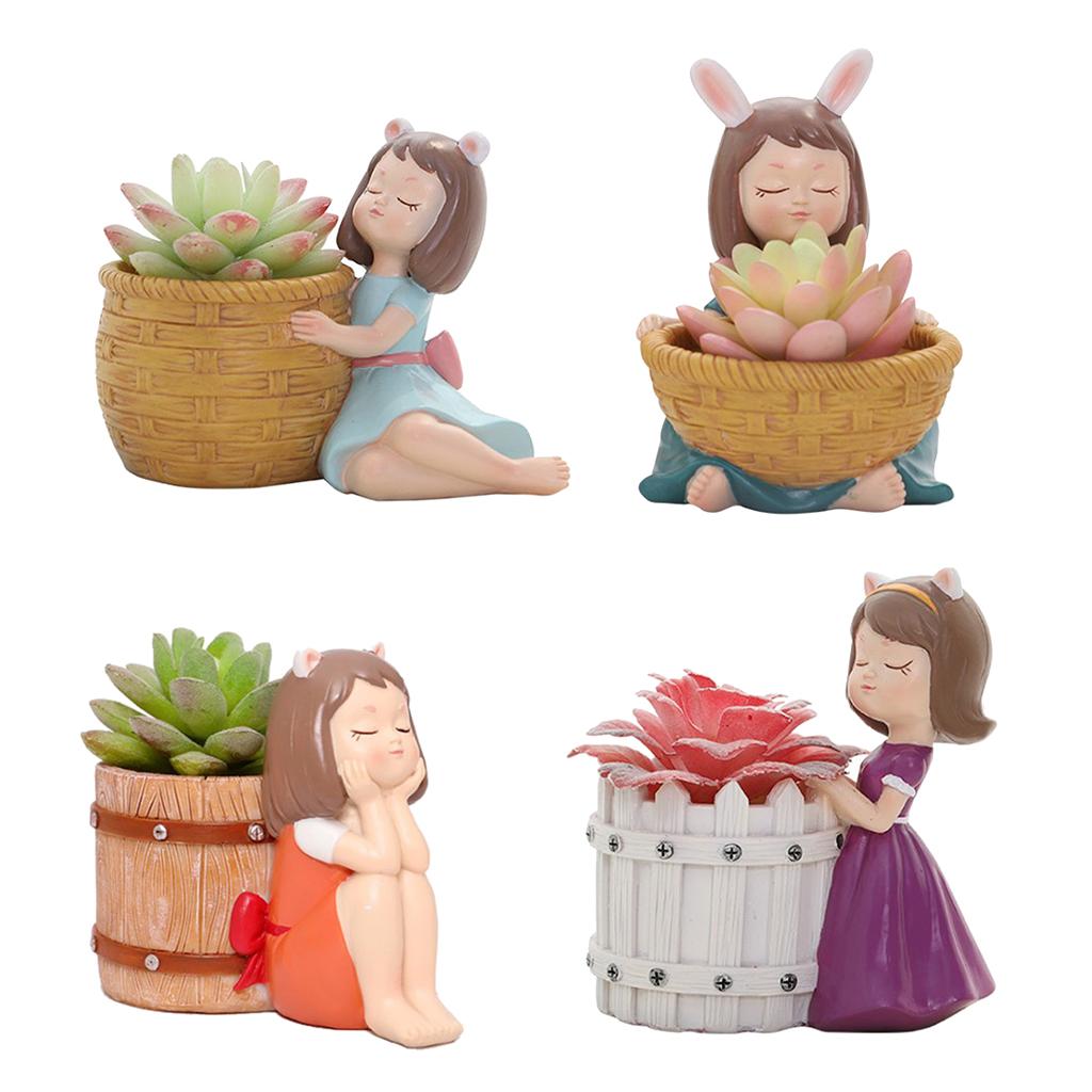 Cute Flowerpot Resin Succulent Planter Cactus Pot Garden ...