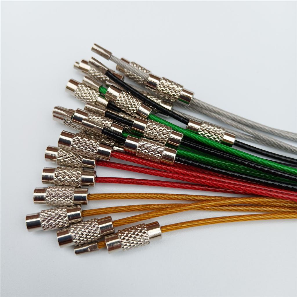 20Pieces Stainless Steel Wire Keychain Rings Cable Loops 5cm Loop Heavy Duty