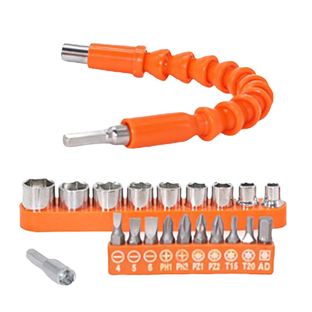 21Pcs Flexible Shaft Tool Metal Drill Screwdriver Holder Extension Drill Bit