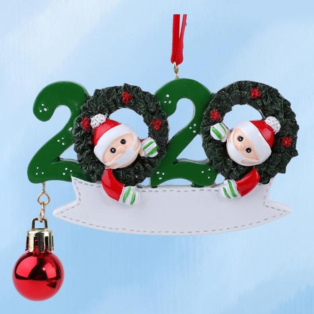 2020 Christmas Xmas Hanging Ornaments Quarantine Santa Family  2 Santa