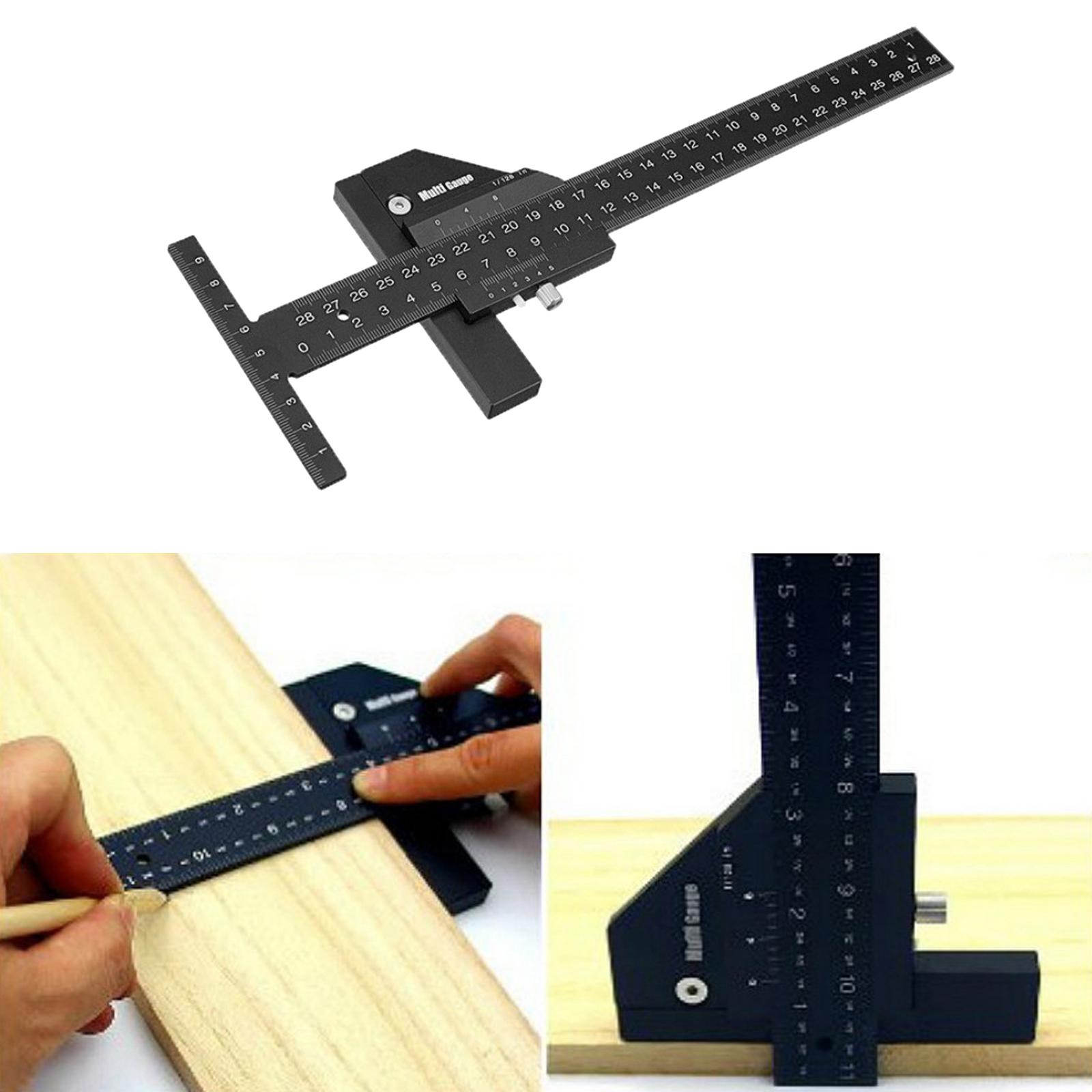 1pc Multifunction Woodworking T Shape Scriber Gauge Framing Ruler Carpentry