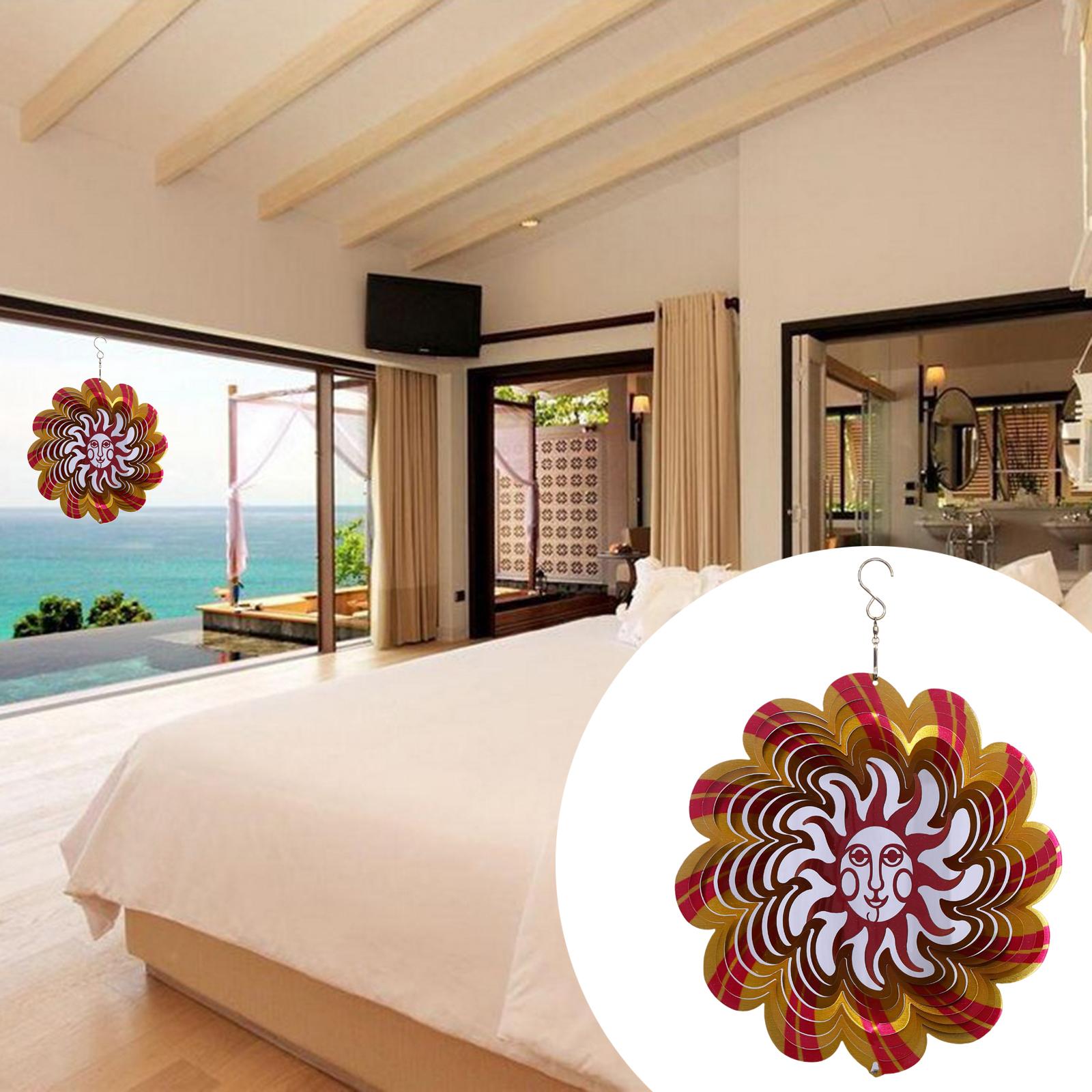 Wind Spinners with Stable Stake Garden Spinner Reflective Painting  Style1