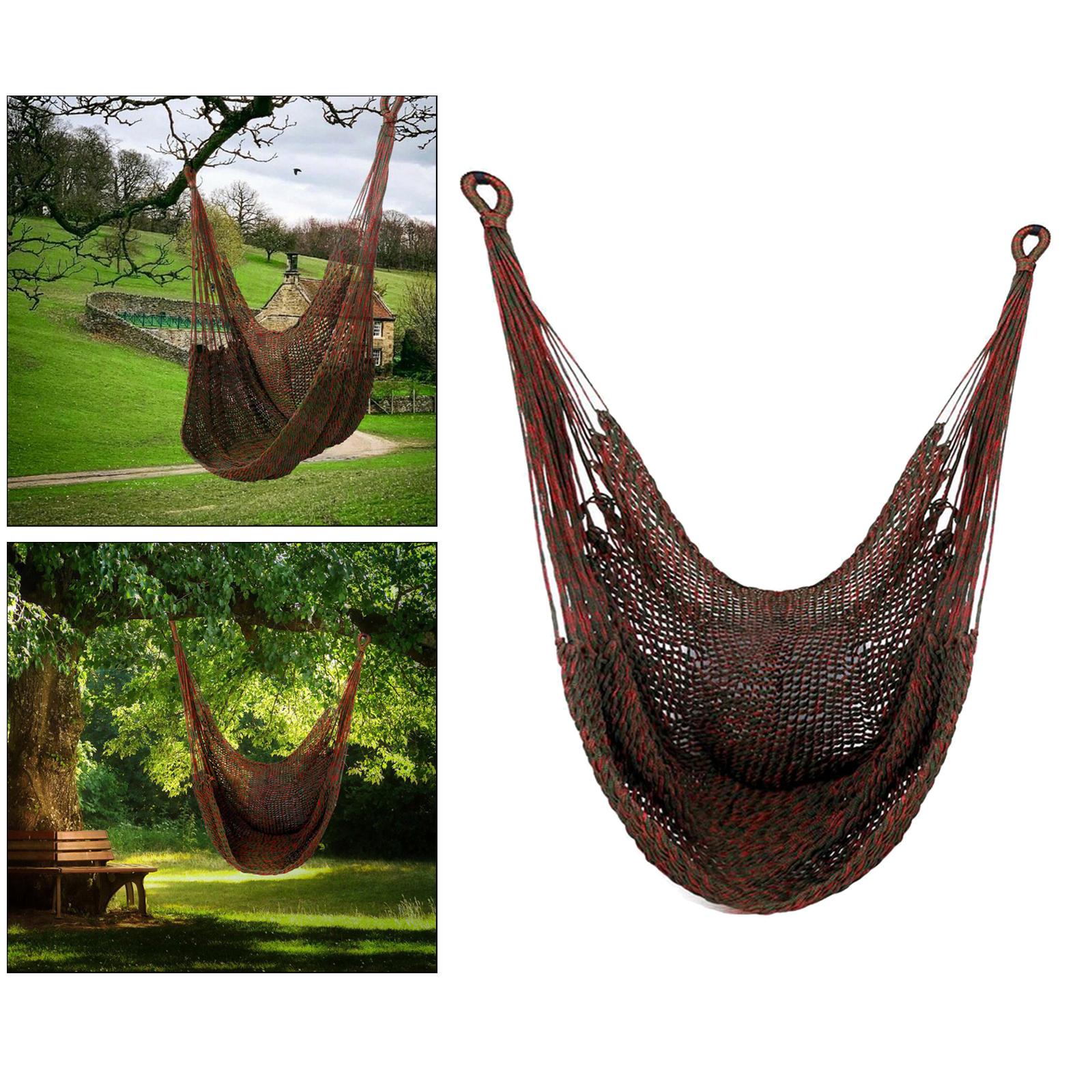 Flexible Hammock Swing Seat Camping Hanging Chair Outdoor Travel 440lb Red