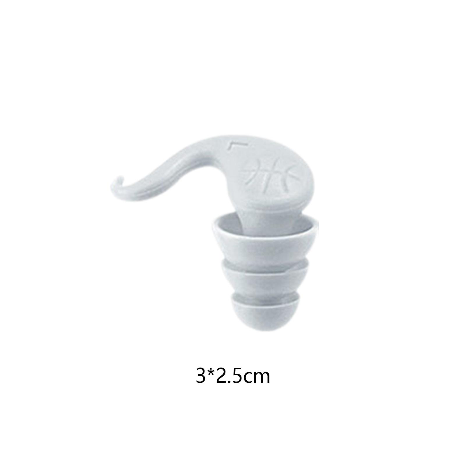 6xSwimming Ear Plugs with Box Reusable for Sleeping Diving Bathing Gray