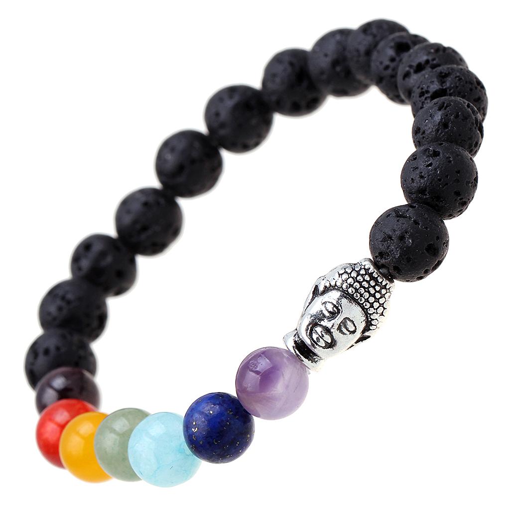 Fashion   Rock Beads Black Stone Bracelet Reiki Buddha Bracelet Jewelry
