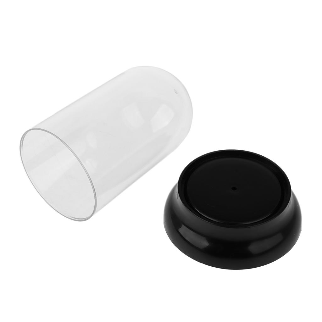 2xAcrylic Dustproof Cover Display Case Round Base for Action Figures 6x11cm