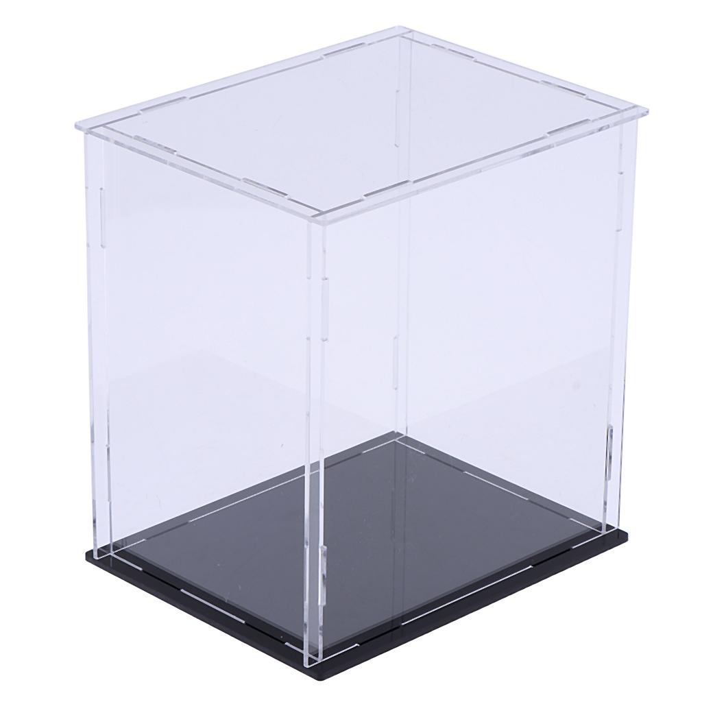 Clear Acrylic Display Case Dustproof Model Figures Protection Box 15x15x35cm