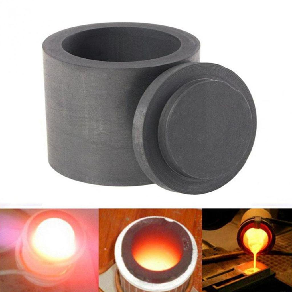 Pure Graphite Crucible Cup Propane Torch Melting Gold Silver DxH 40x40mm