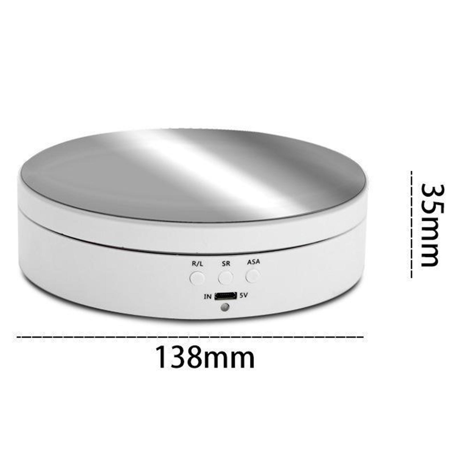 MOTORIZED ROTATING DISPLAY STAND MIRRORED FOR CAKE DOLL TOYS JEWELRY WATCH white